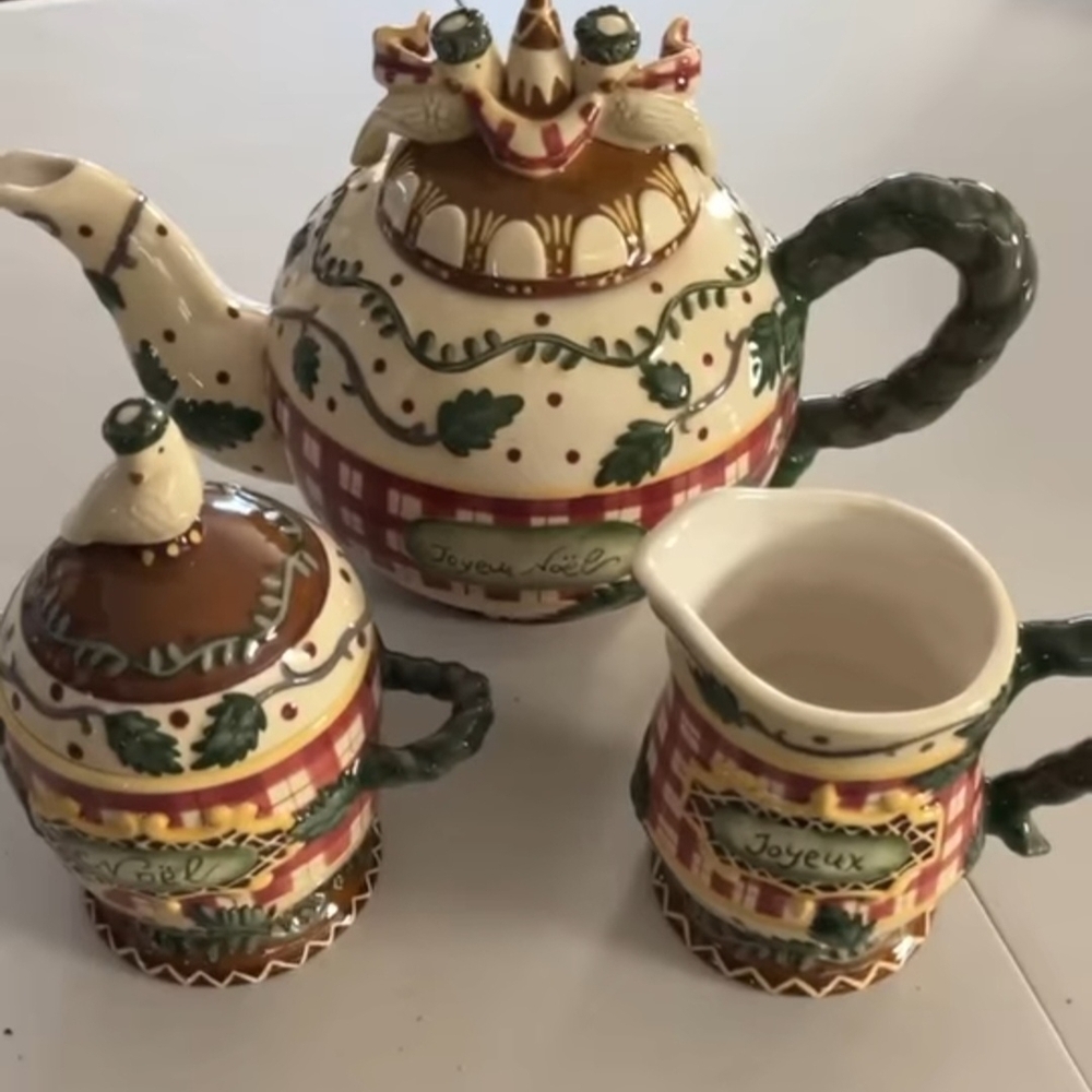 Vintage "Silvestri" Multicolor  Ceramic Tea Set